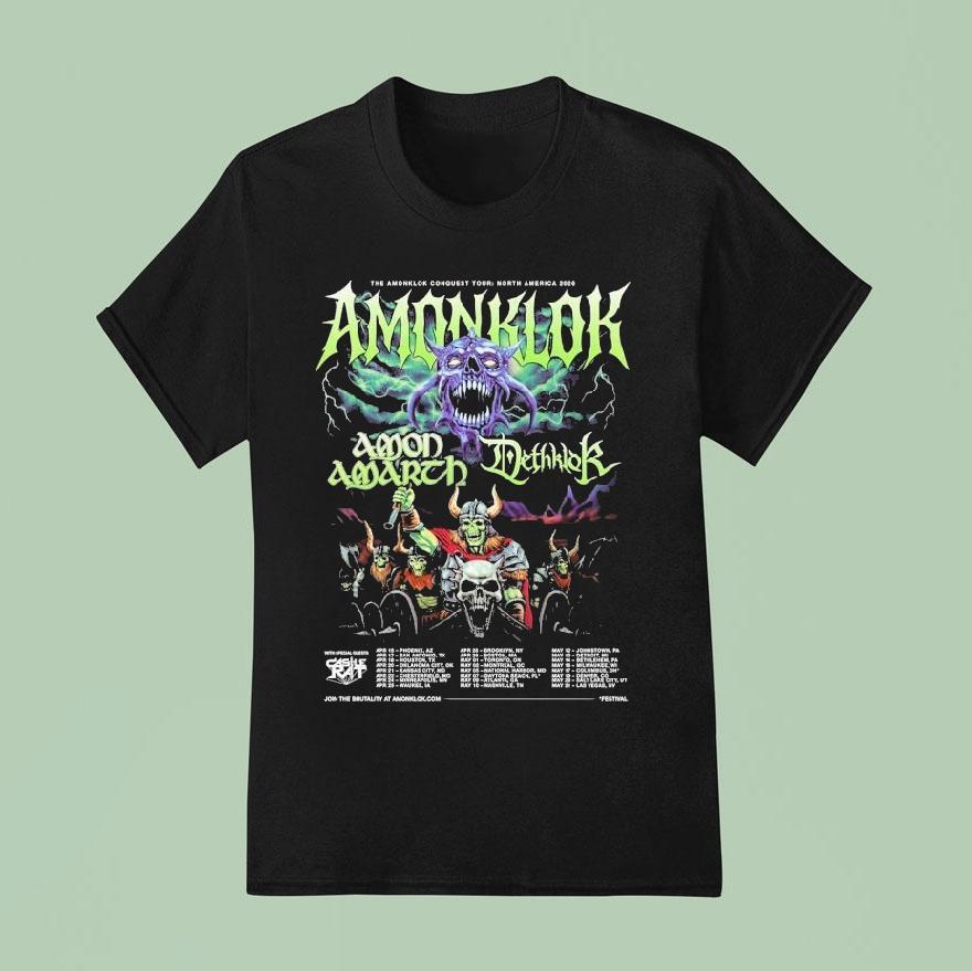 Amon Amarth And Dethklok Amonklok Conquest Tour North America 2026 Dates Shirt