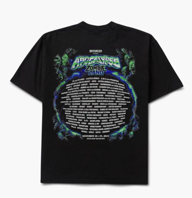 Apocalypse ZombieLand 2025 Lineup T-shirt ngG1vEwtikFLhpcYFFjZnKb2eFF6o5176456340909-1
