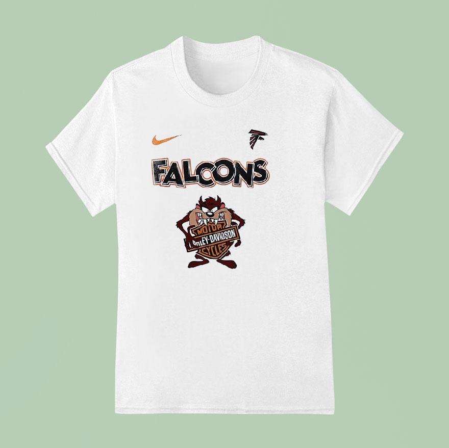 Atlanta Falcons X Taz Looney Tunes Harley Davidson Shirt