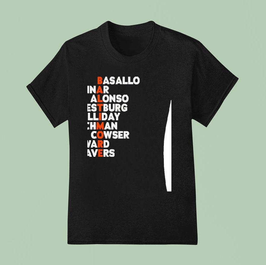 Baltimore Orioles Basallo Gunnar Alonso Westburg Holliday Rutschman Cowser Ward Beavers Shirt