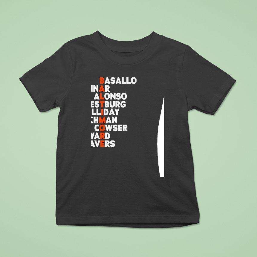 Baltimore Orioles Basallo Gunnar Alonso Westburg Holliday Rutschman Cowser Ward Beavers Shirt