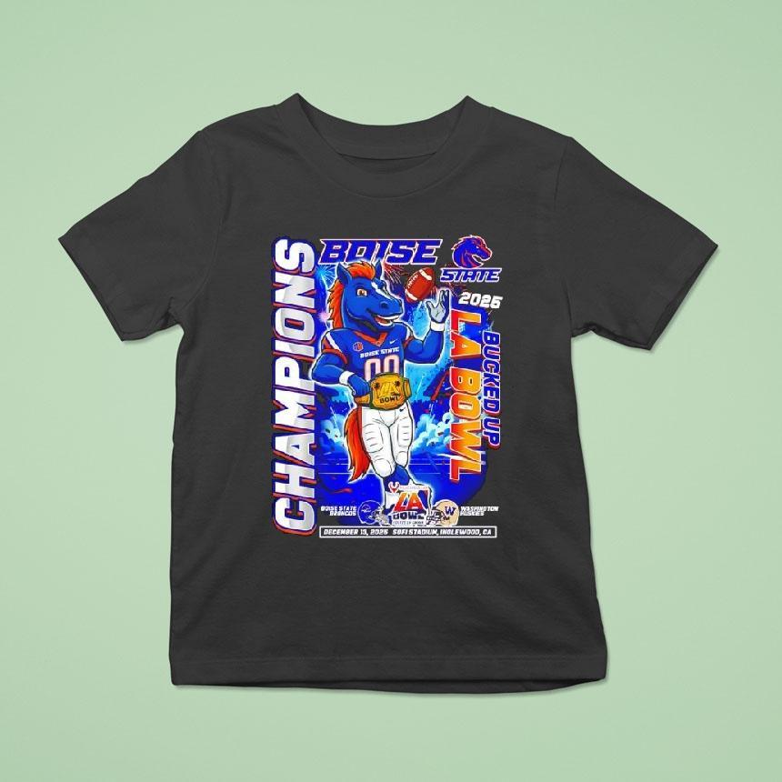 Boise State Broncos And Washington Huskies Bucked Up La Bowl Champions 2025 Shirt