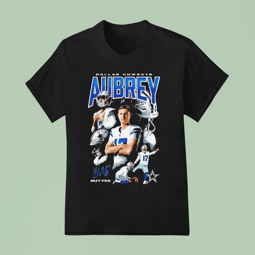 Brandon Aubrey Butter Dallas Cowboys Collage Shirt