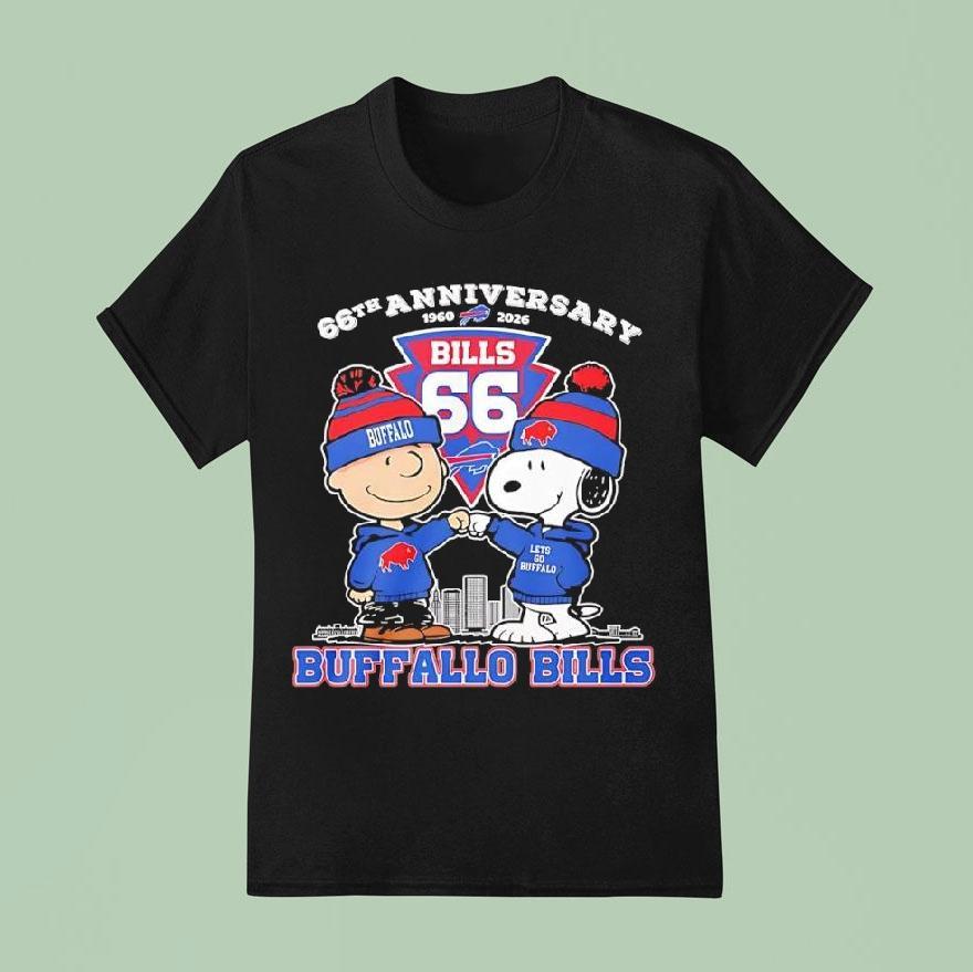 Buffalo Bills 66th Anniversary 1960 2026 Peanuts Characters Shirt