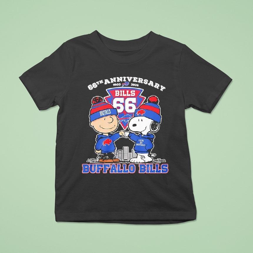 Buffalo Bills 66th Anniversary 1960 2026 Peanuts Characters Shirt