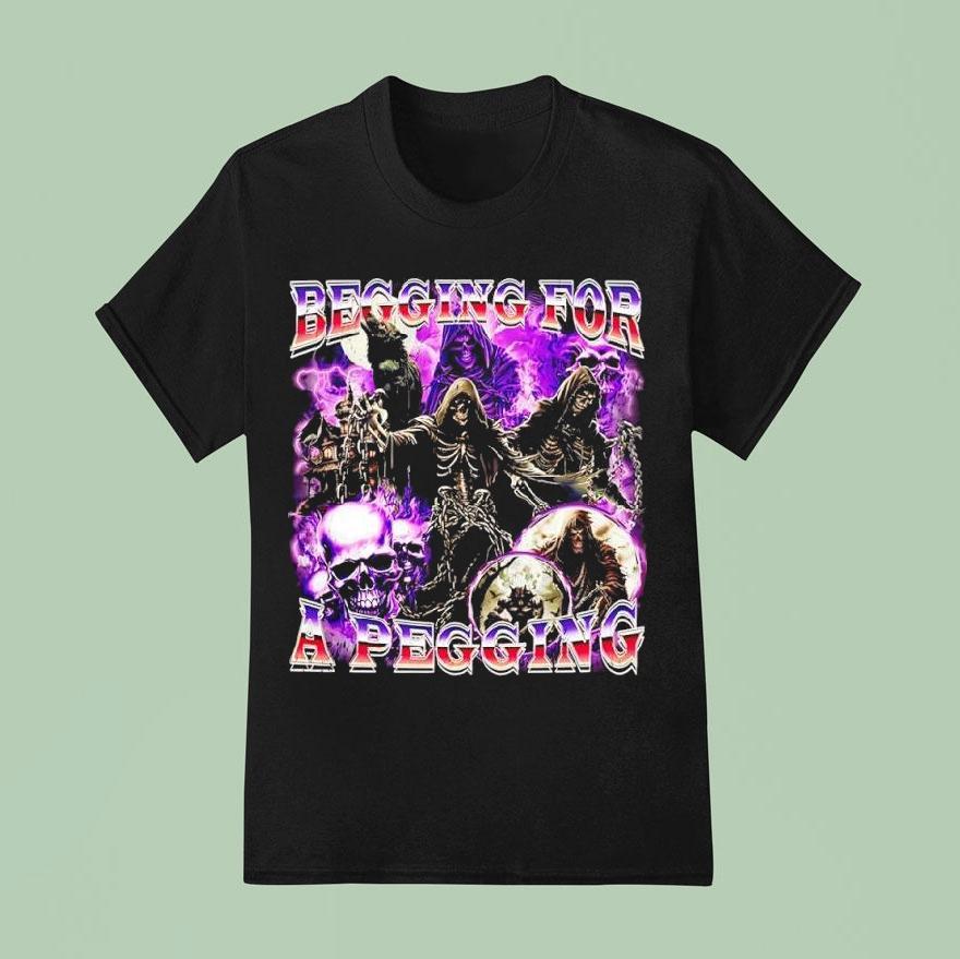Buy Begging For A Pegging Skeletal Figures Graphic Shirt