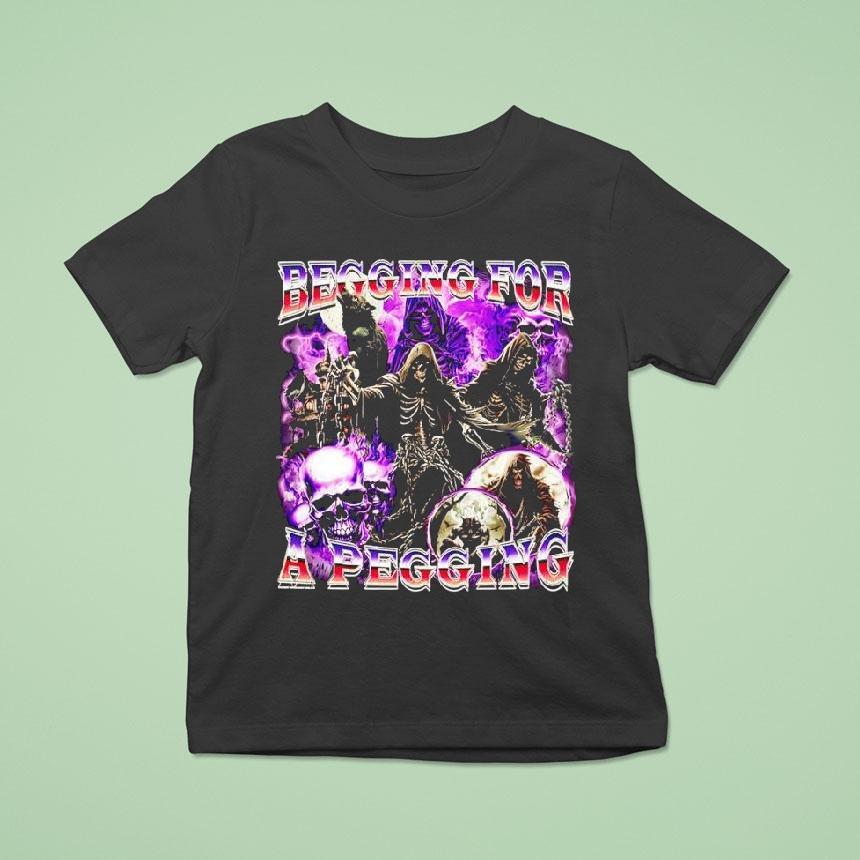 Buy Begging For A Pegging Skeletal Figures Graphic Shirt