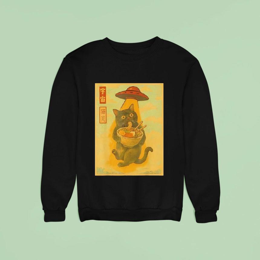Cat Ramen Ufo Japanese Anime Shirt Cat Ramen Ufo Japanese Anime Shirt