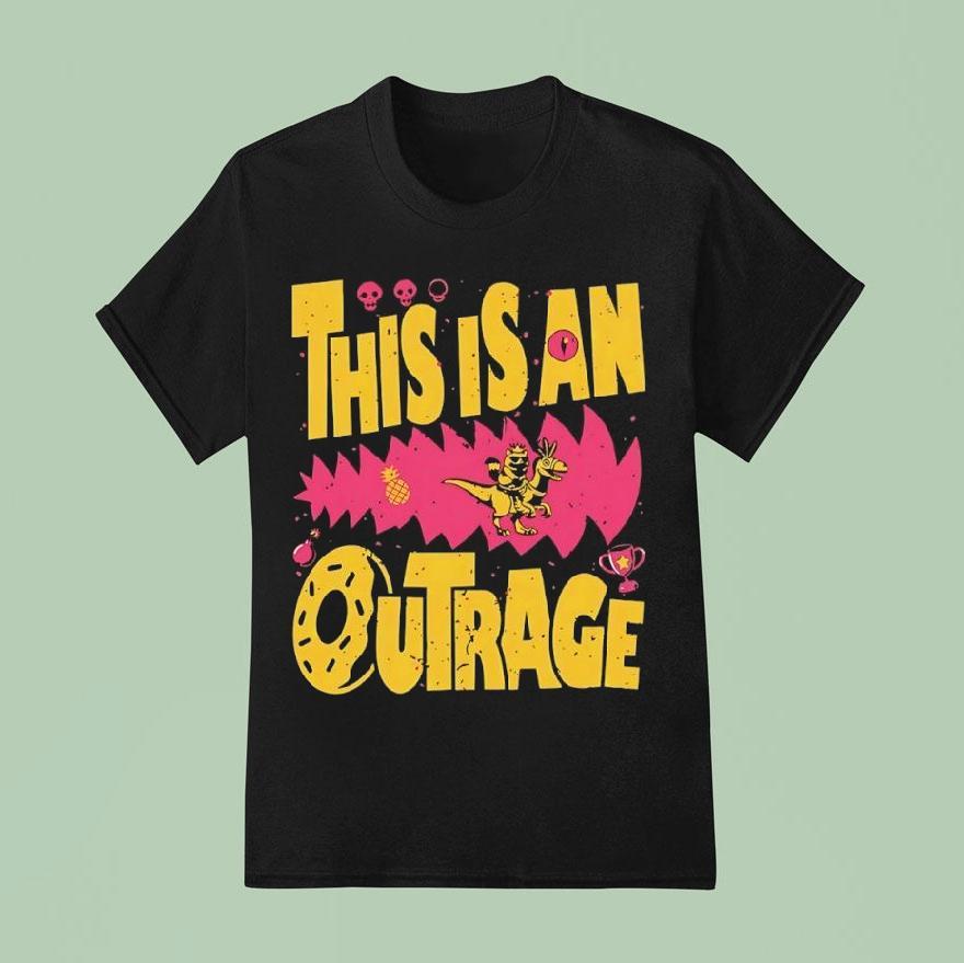 Cat Riding Dinosaur This Is An Outrage Shirt