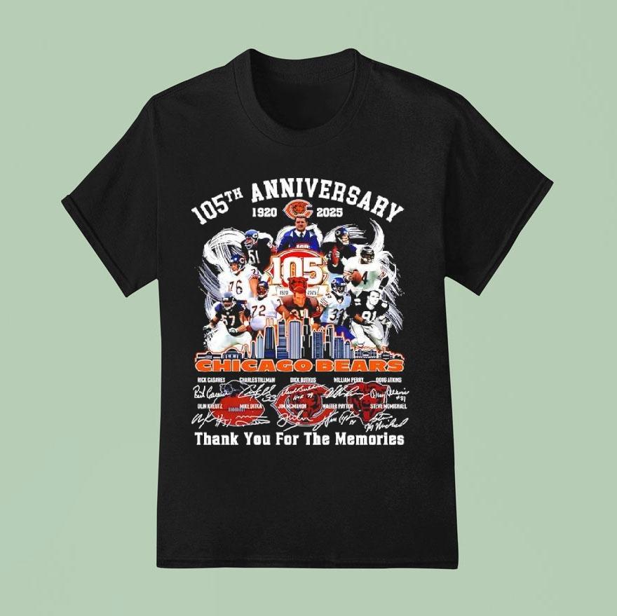 Chicago Bears 105th Anniversary Skyline Thank You For The Memories Shirt