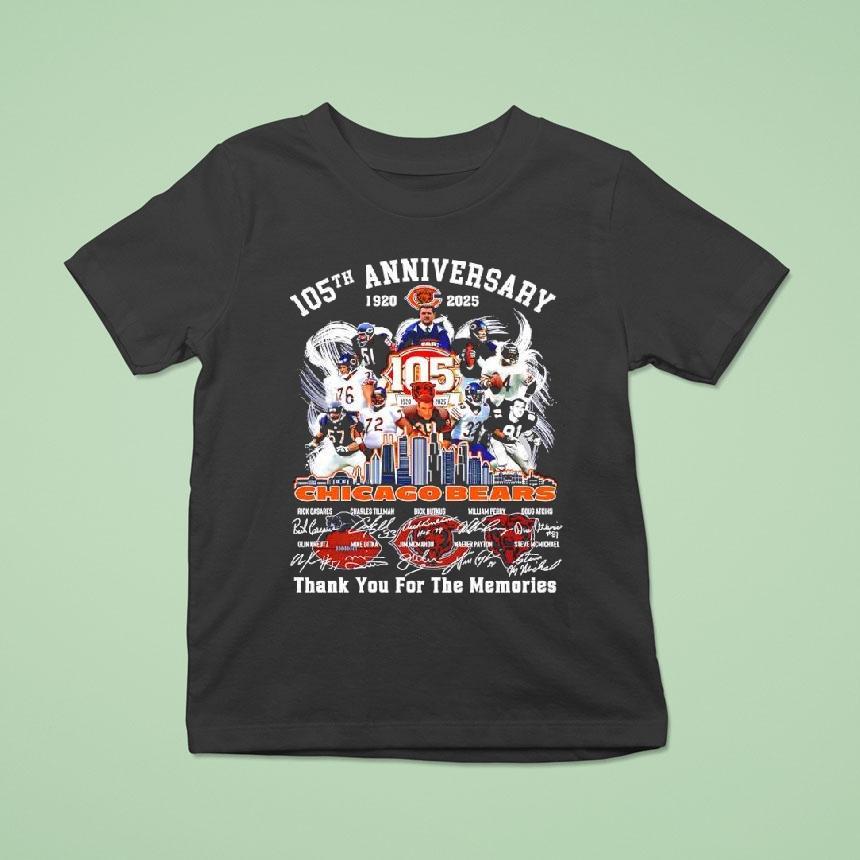 Chicago Bears 105th Anniversary Skyline Thank You For The Memories Shirt