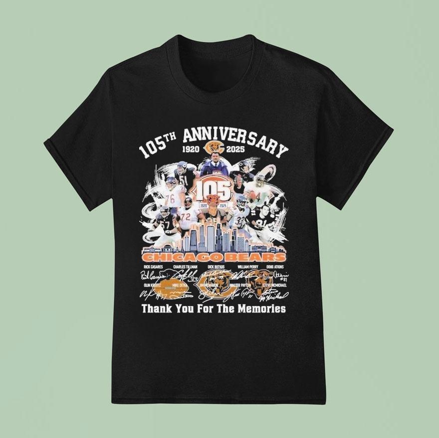 Chicago Bears 105th Anniversary Thank You For The Memories Signatures Shirt