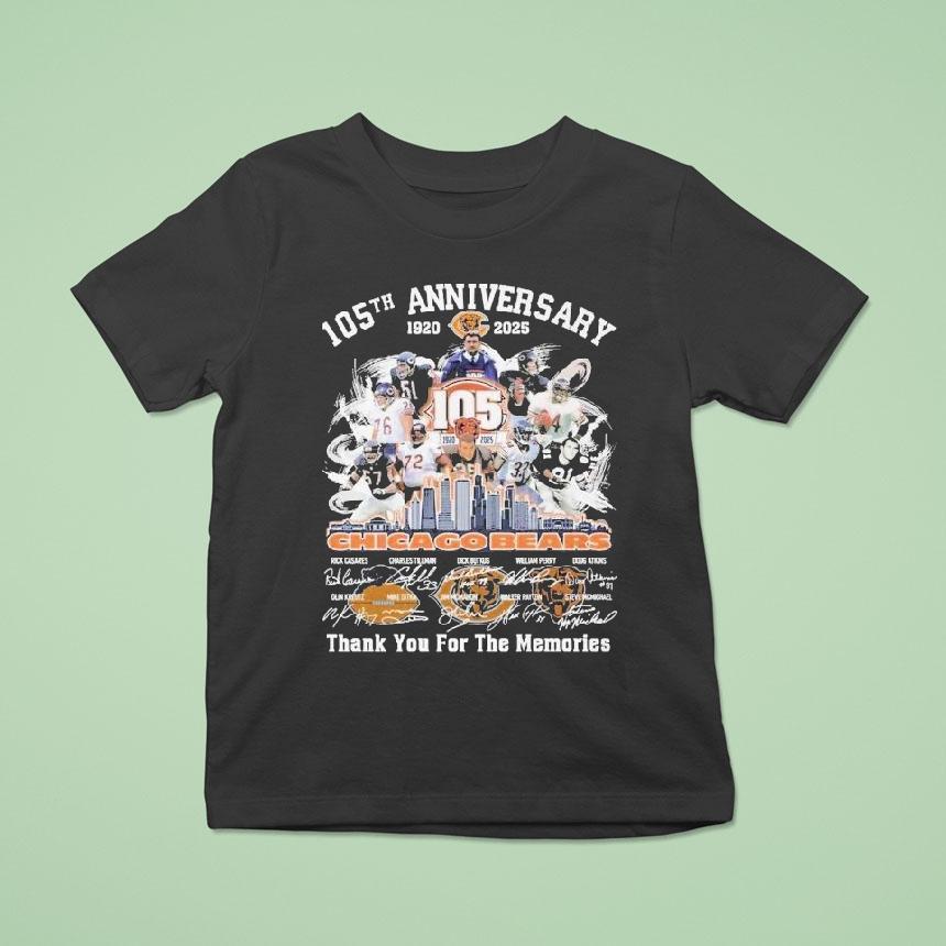 Chicago Bears 105th Anniversary Thank You For The Memories Signatures Shirt