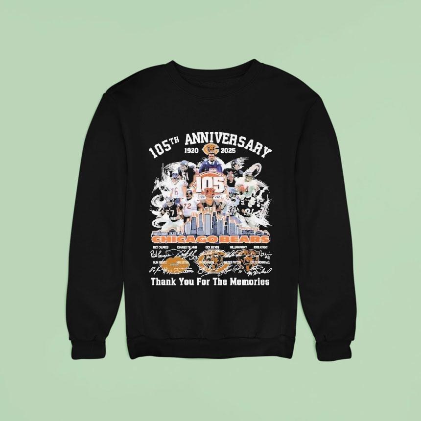 Chicago Bears 105th Anniversary Thank You For The Memories Signatures Shirt Chicago Bears 105th Anniversary Thank You For The Memories Signatures Shirt