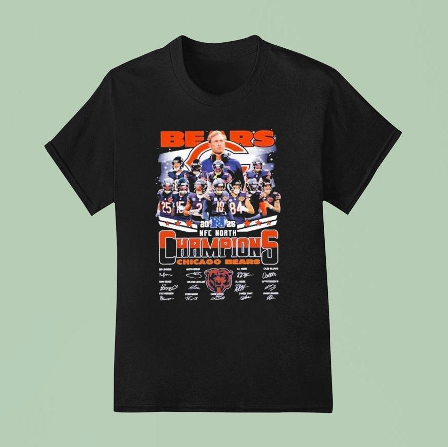 Chicago Bears 2025 Nfc North Champions 2025 Signatures Shirt