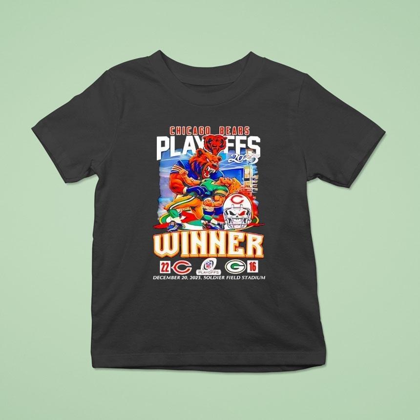 Chicago Bears 2025 Playoffs Winner 22 16 Green Bay Packers Mascot Shirt