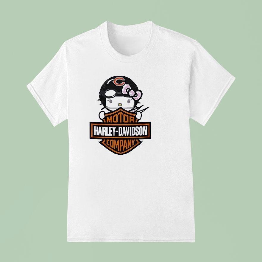 Chicago Bears X Hello Kitty Motor Harley Davidson Shirt