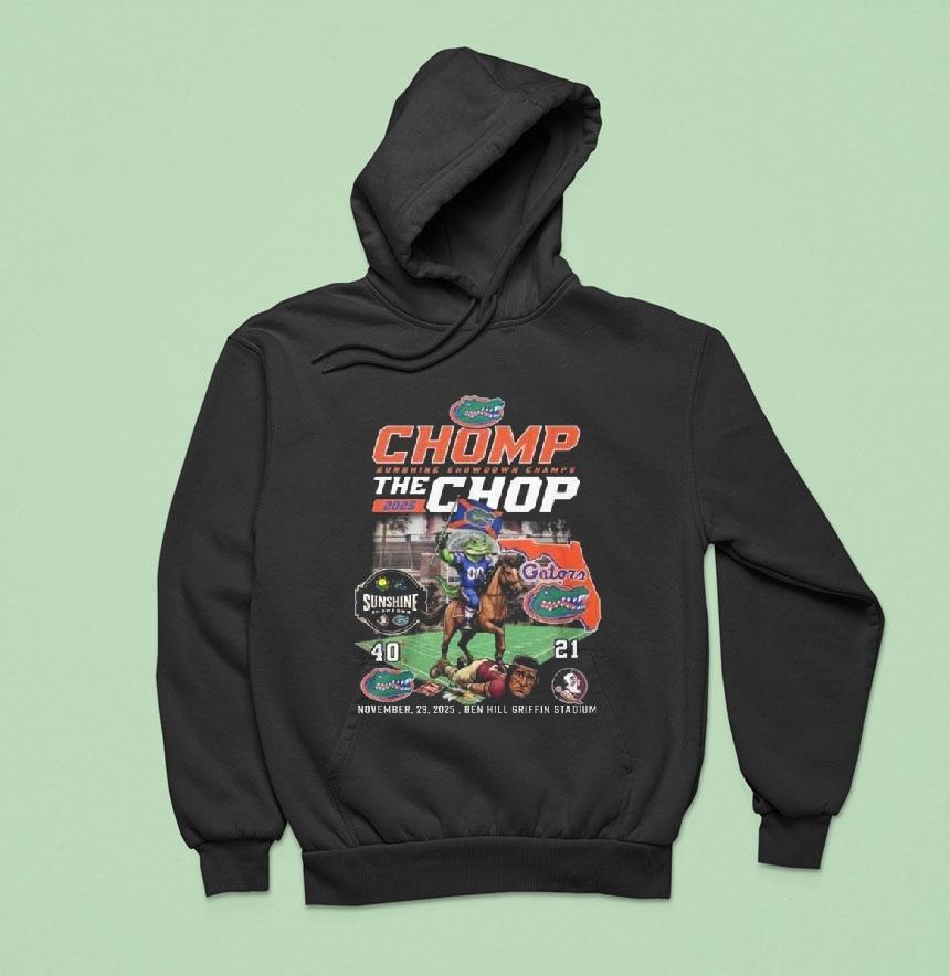 Chomp Sunshine Snowdown Champs The Chop 2025 40-21 Mascot Shirt Chomp Sunshine Snowdown Champs The Chop 2025 40-21 Mascot Shirt