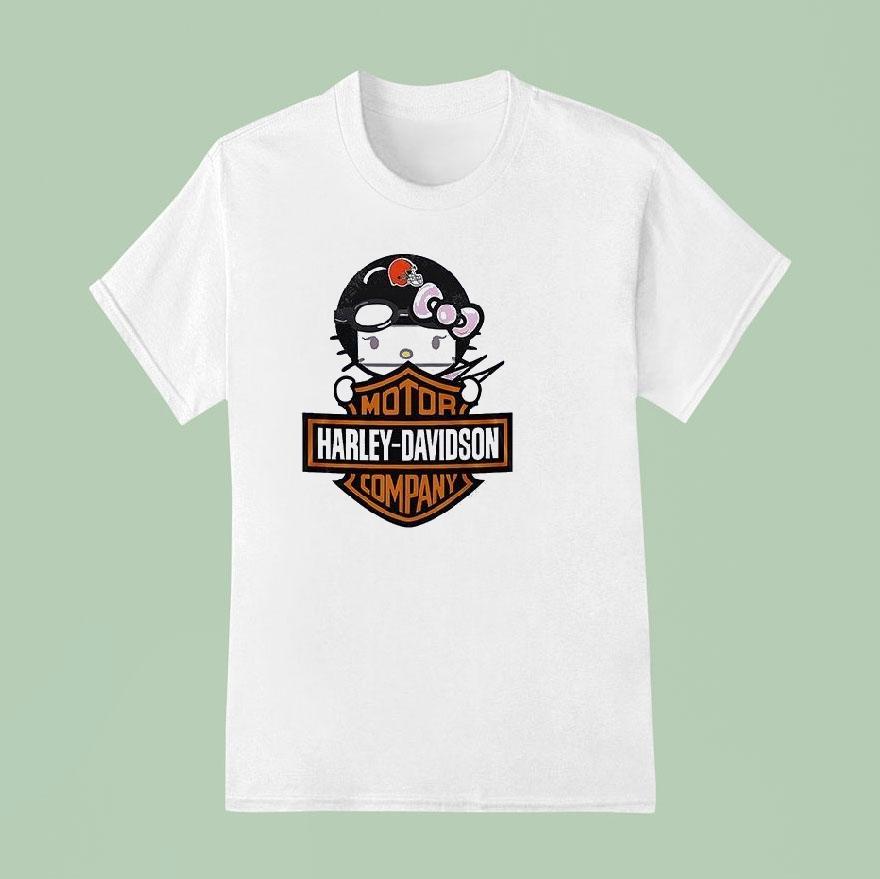 Cleveland Browns X Hello Kitty Motor Harley Davidson Shirt