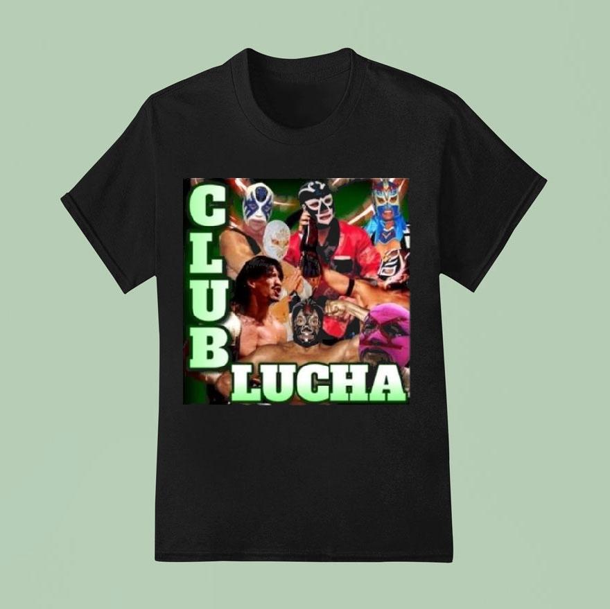 Club Lucha Wrestler Mask Collage Shirt