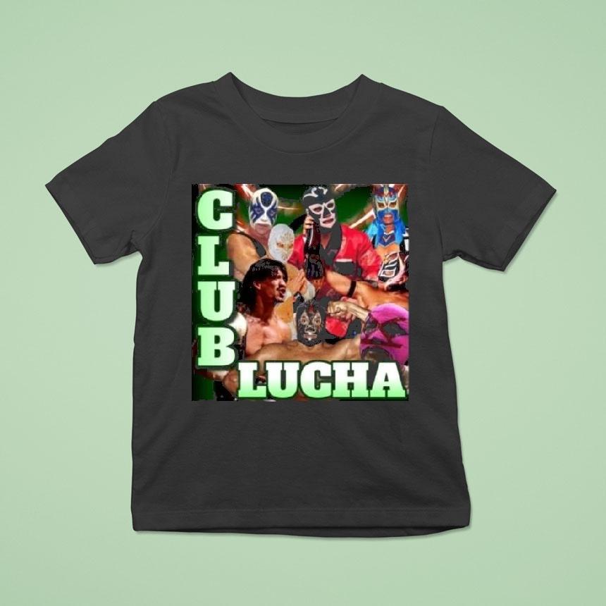 Club Lucha Wrestler Mask Collage Shirt
