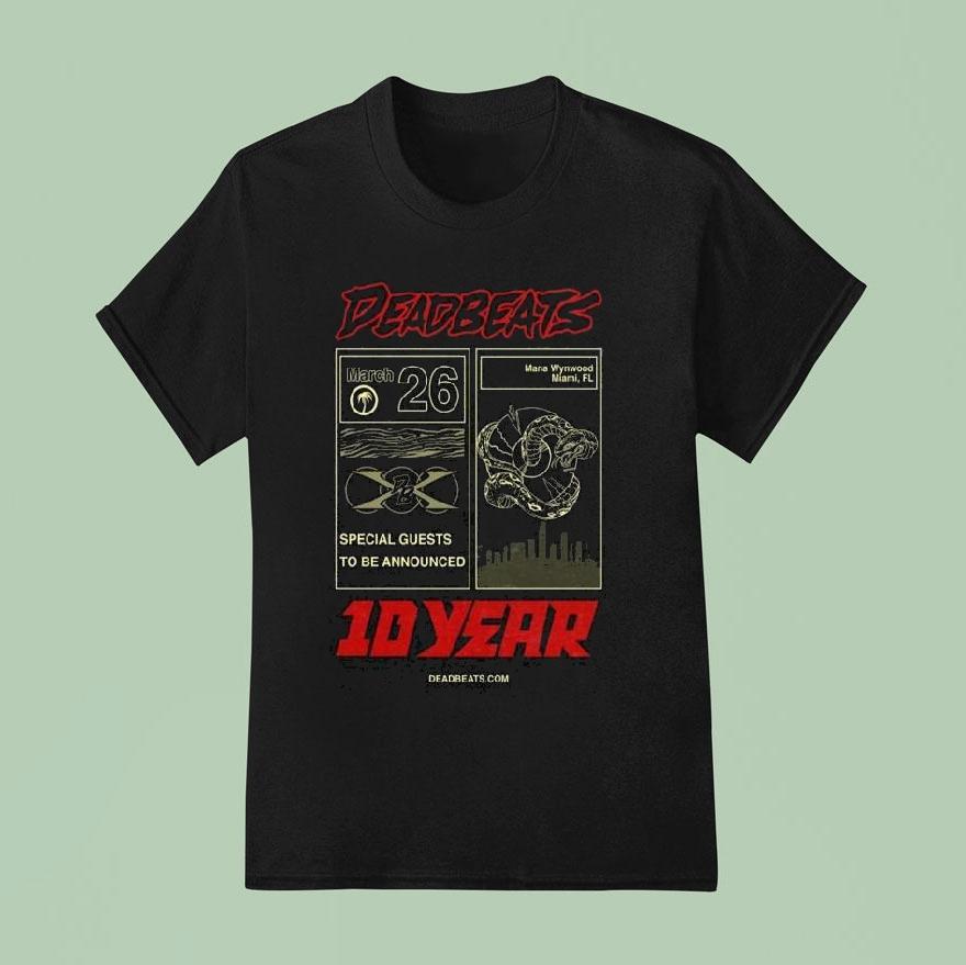 Deadbeats Mana Wynwood Miami, Fl March 26 2026 Concert Shirt