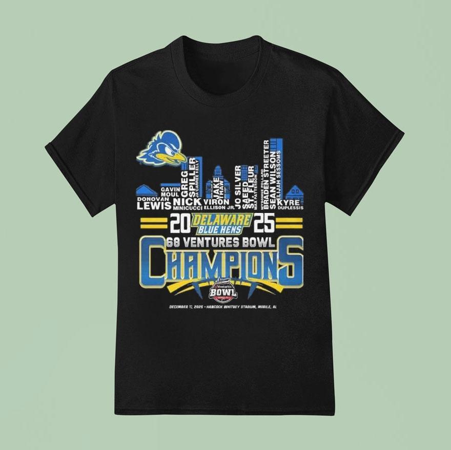 Delaware Blue Hens 2025 68 Ventures Bowl Champions City Skylines Shirt