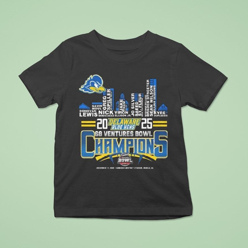 Delaware Blue Hens 2025 68 Ventures Bowl Champions City Skylines Shirt