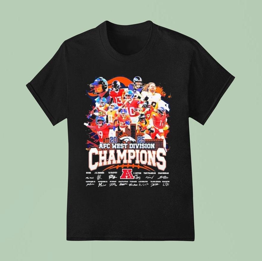 Denver Broncos 2025 Afc West Division Champions Signatures Shirt