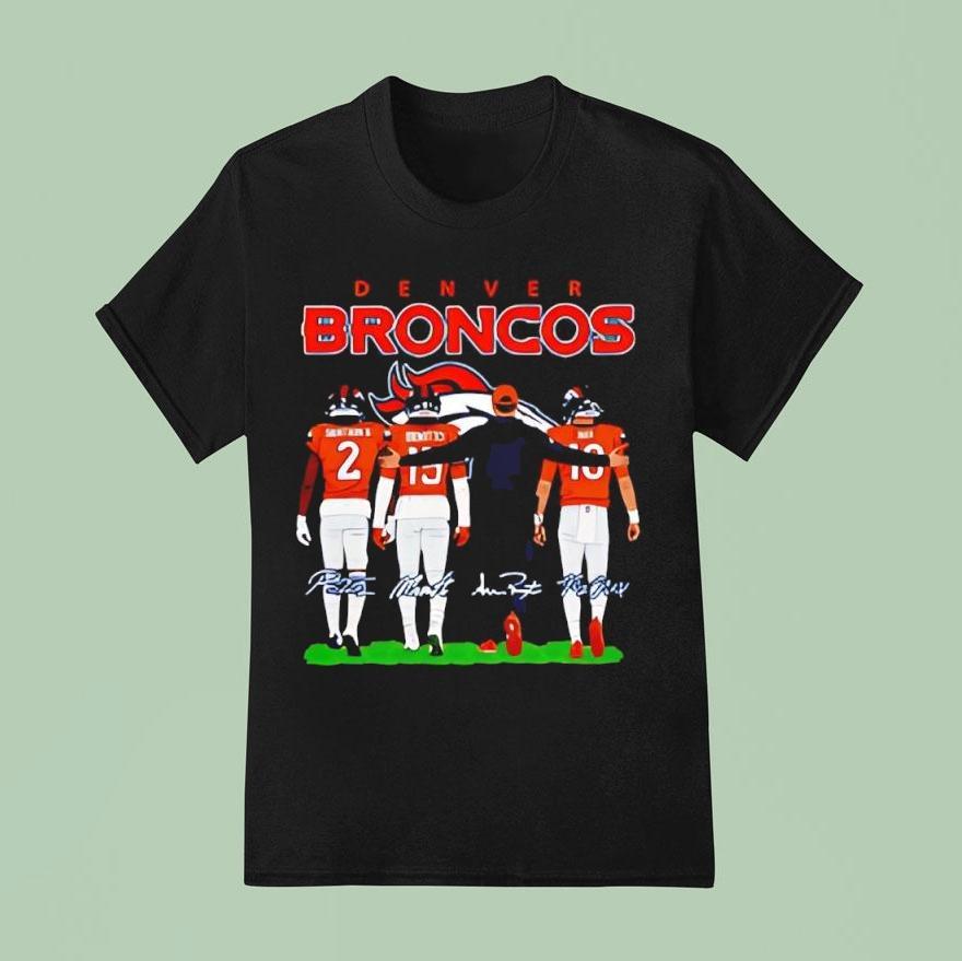Denver Broncos Graphic Apparel Signatures Coach And Players Shirt