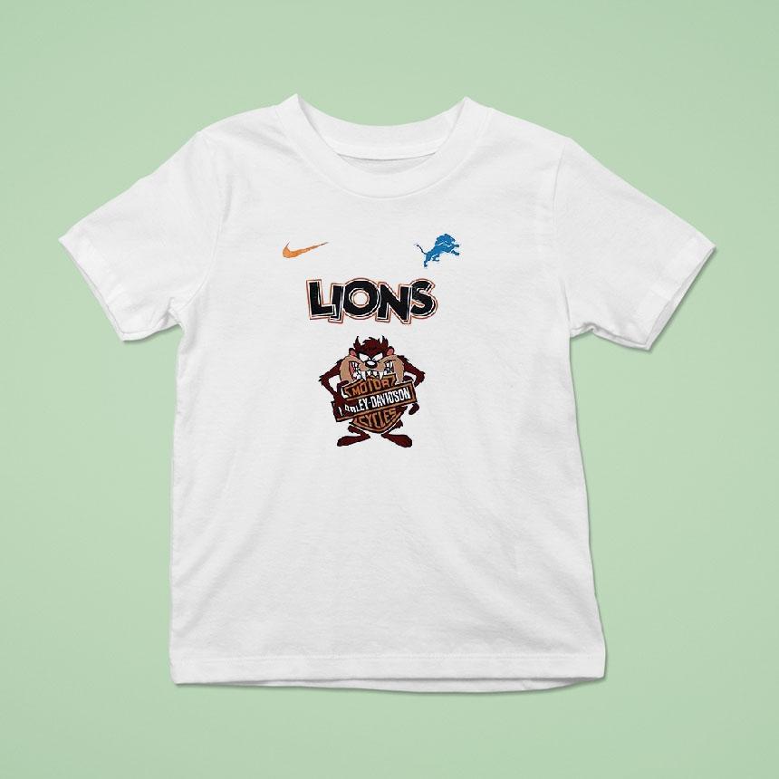 Detroit Lions X Taz Looney Tunes Harley Davidson Shirt