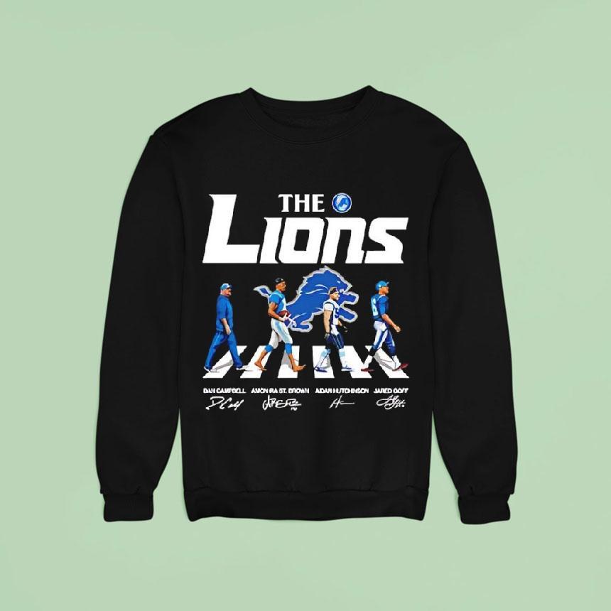 Detroit Ls The Lions With Abbey Road Players Signatures Shirt Detroit Ls The Lions With Abbey Road Players Signatures Shirt
