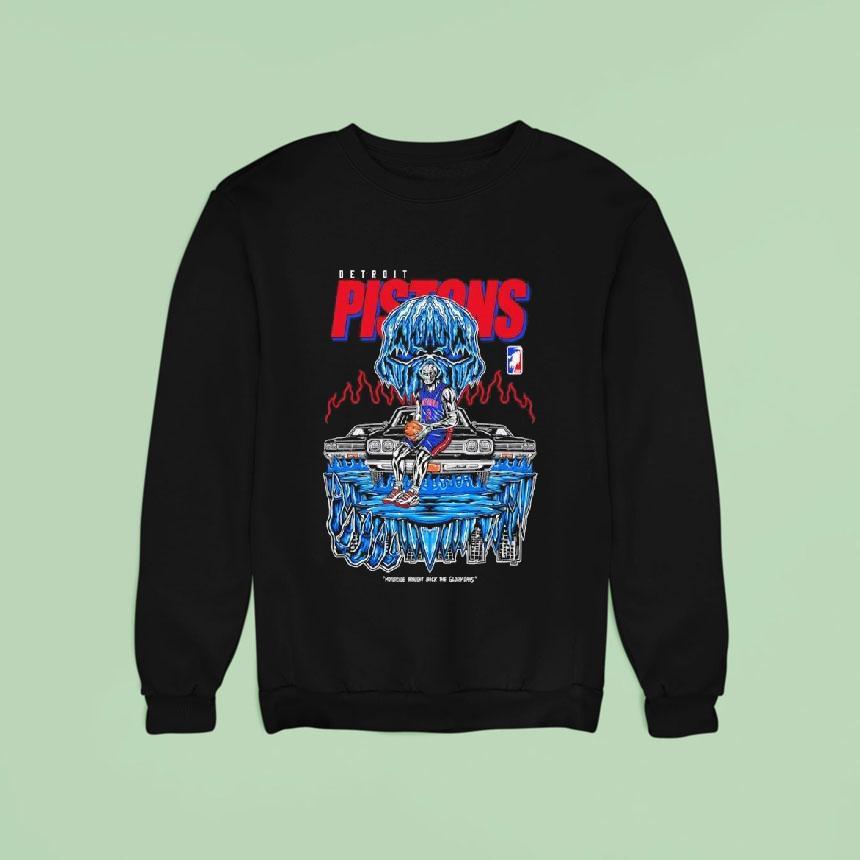 Detroit Pistons Icy Skull Car Graphic Shirt Detroit Pistons Icy Skull Car Graphic Shirt