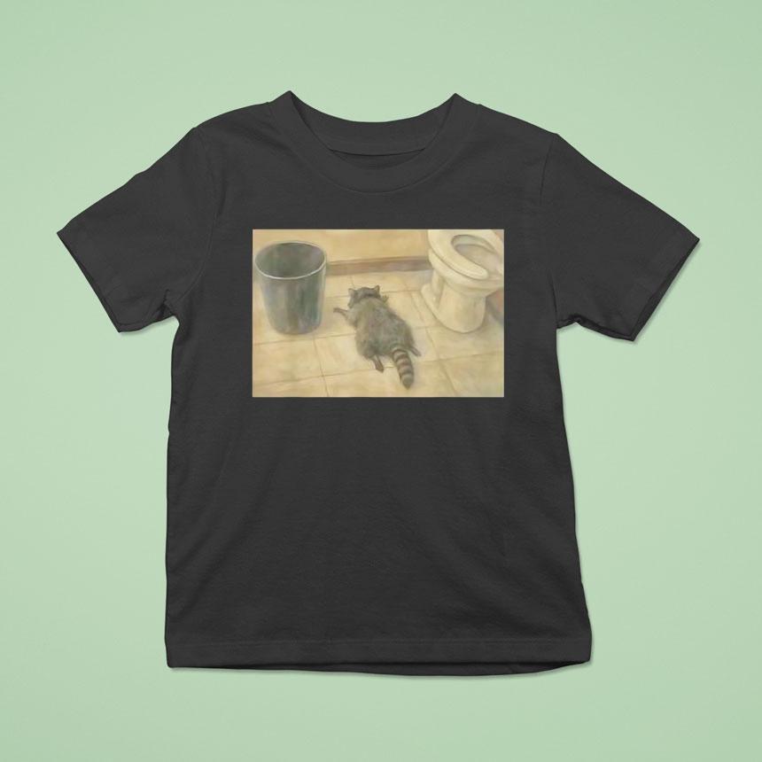 Drunk Raccoon Passes Out In Bathroom Meme Shirt