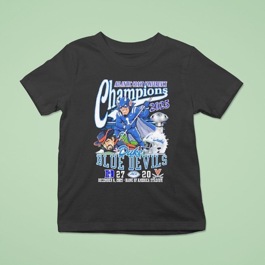 Duke Blue Devils Victory Stomp Virginia Cavaliers Atlantic Coast Conference Champions 2025 Mascot Shirt