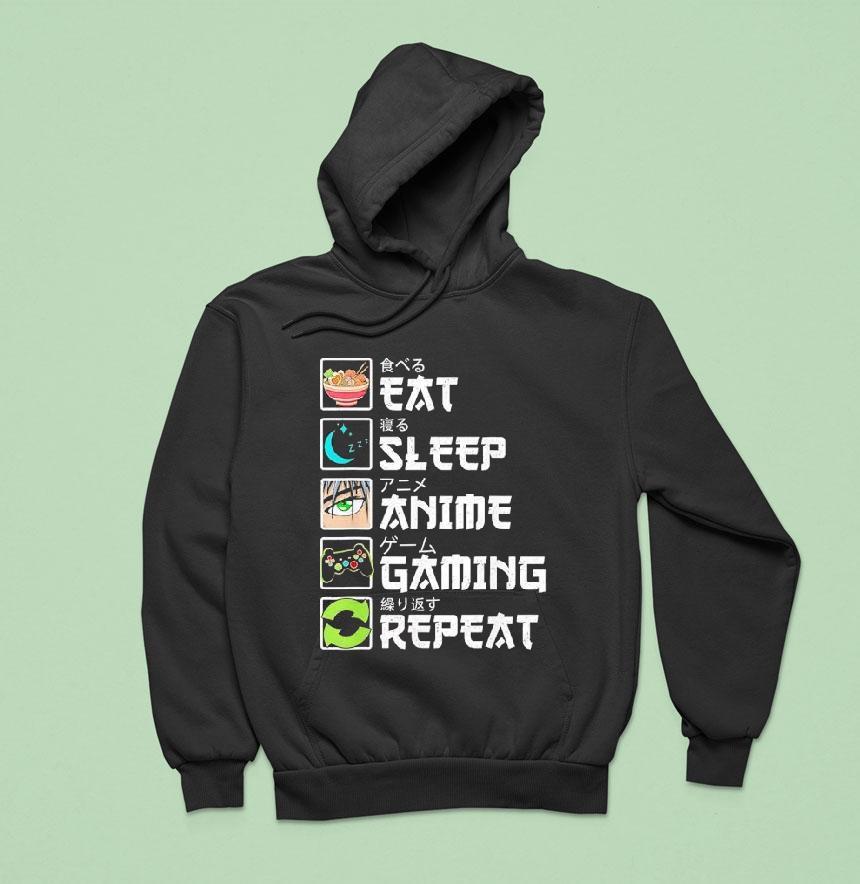 Eat Sleep Anime Gaming Repeat Gamer Shirt Eat Sleep Anime Gaming Repeat Gamer Shirt
