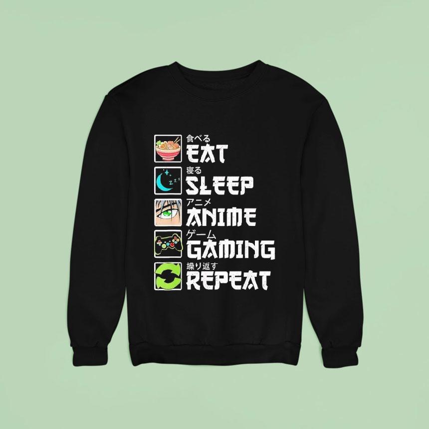 Eat Sleep Anime Gaming Repeat Gamer Shirt Eat Sleep Anime Gaming Repeat Gamer Shirt