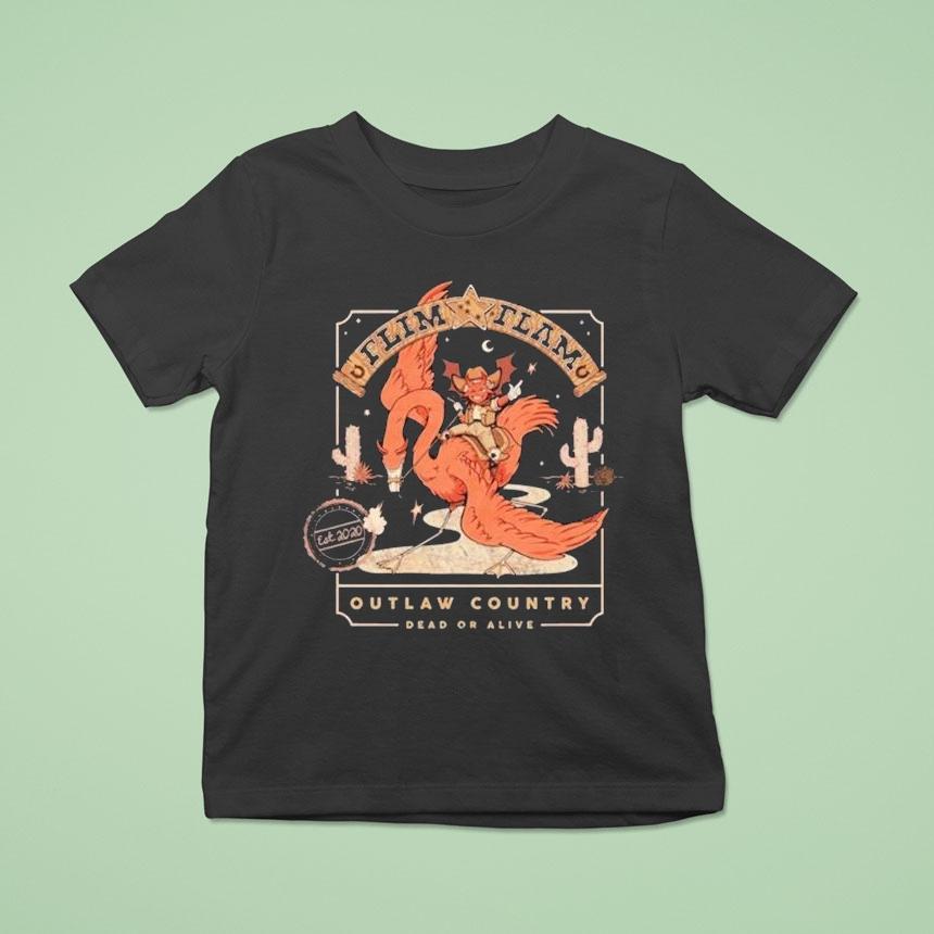Flimflam Outlaw Country Dead Or Alive Flamingo Shirt