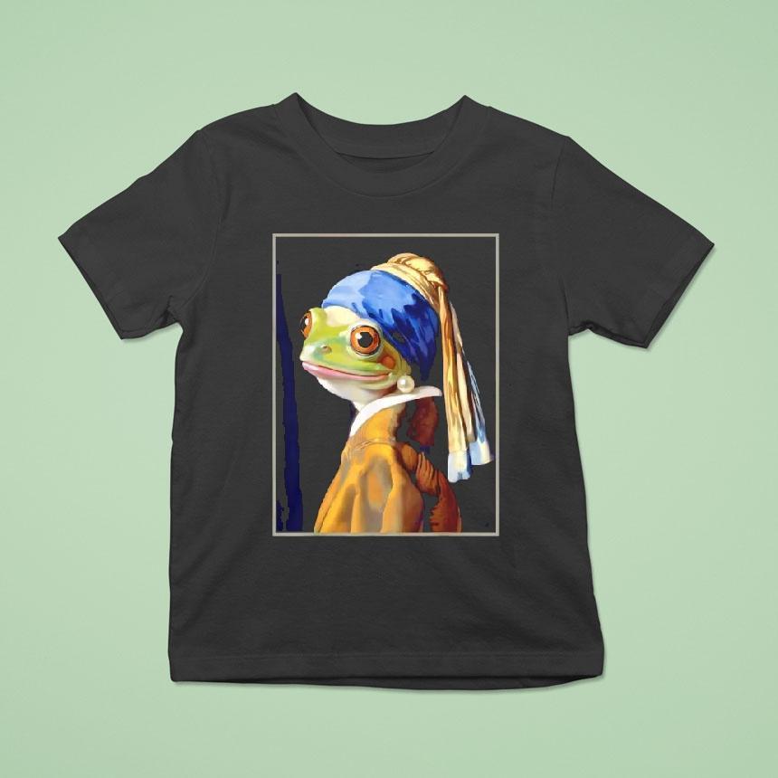 Frog Vermeer’s Girl With A Pearl Earring Parody Meme Shirt