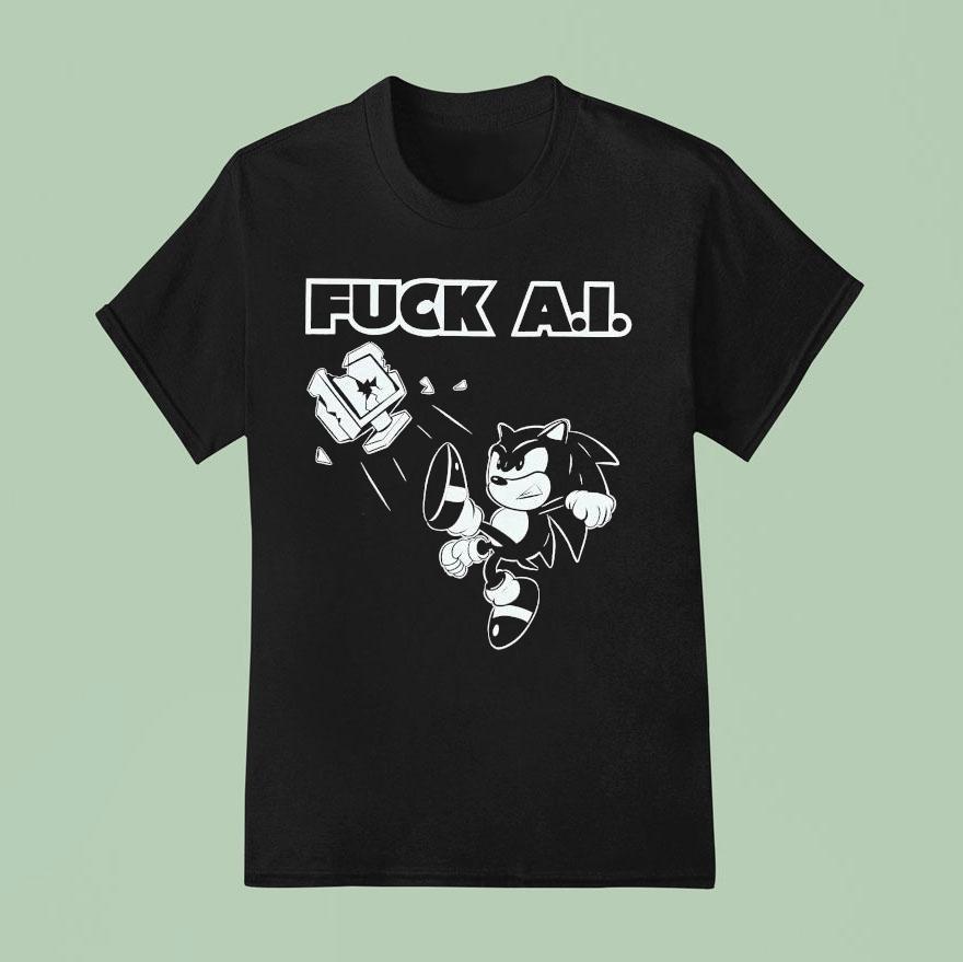 Fuck Ai The Hedgehog Melcom Brown Shirt