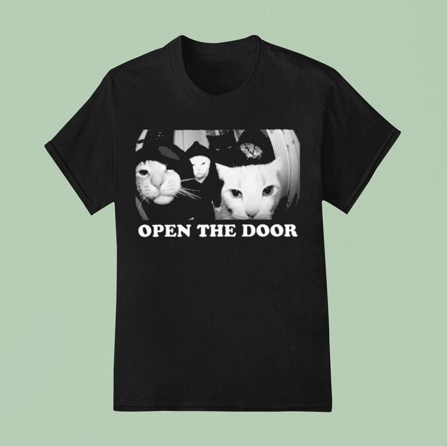 Funny Cat Gang Open The Door Shirt