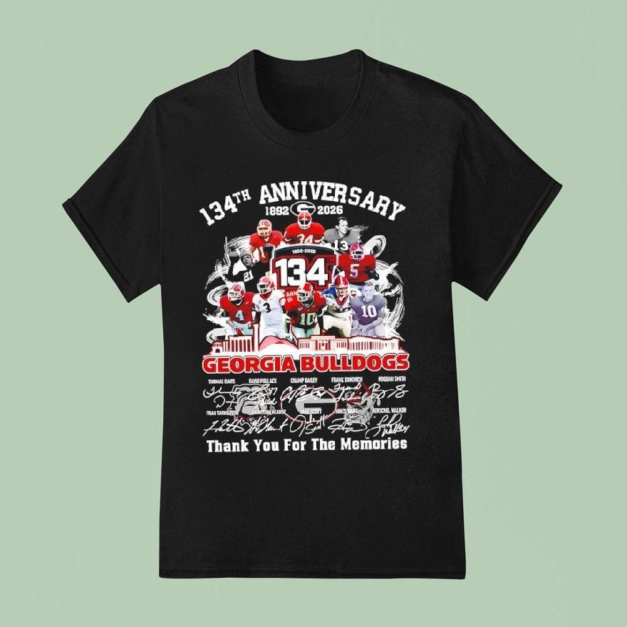 Georgia Bulldogs 134th Anniversary Signatures All Players Shirt