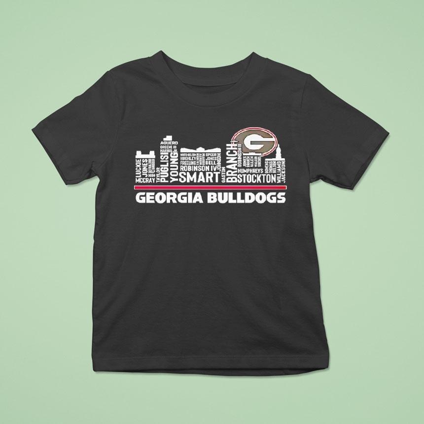 Georgia Bulldogs Football Name Players Shape Skyline City Shirt