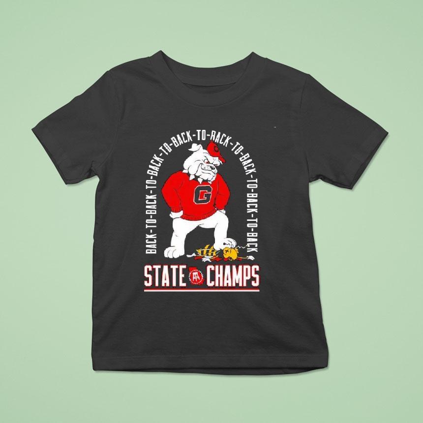 Georgia Bulldogs Mascot Eight Time State Champs Back To Back Shirt