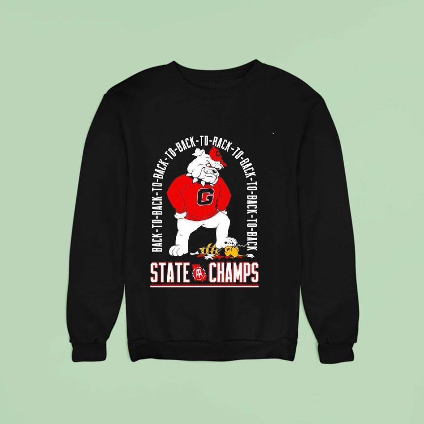 Georgia Bulldogs Mascot Eight Time State Champs Back To Back Shirt Georgia Bulldogs Mascot Eight Time State Champs Back To Back Shirt