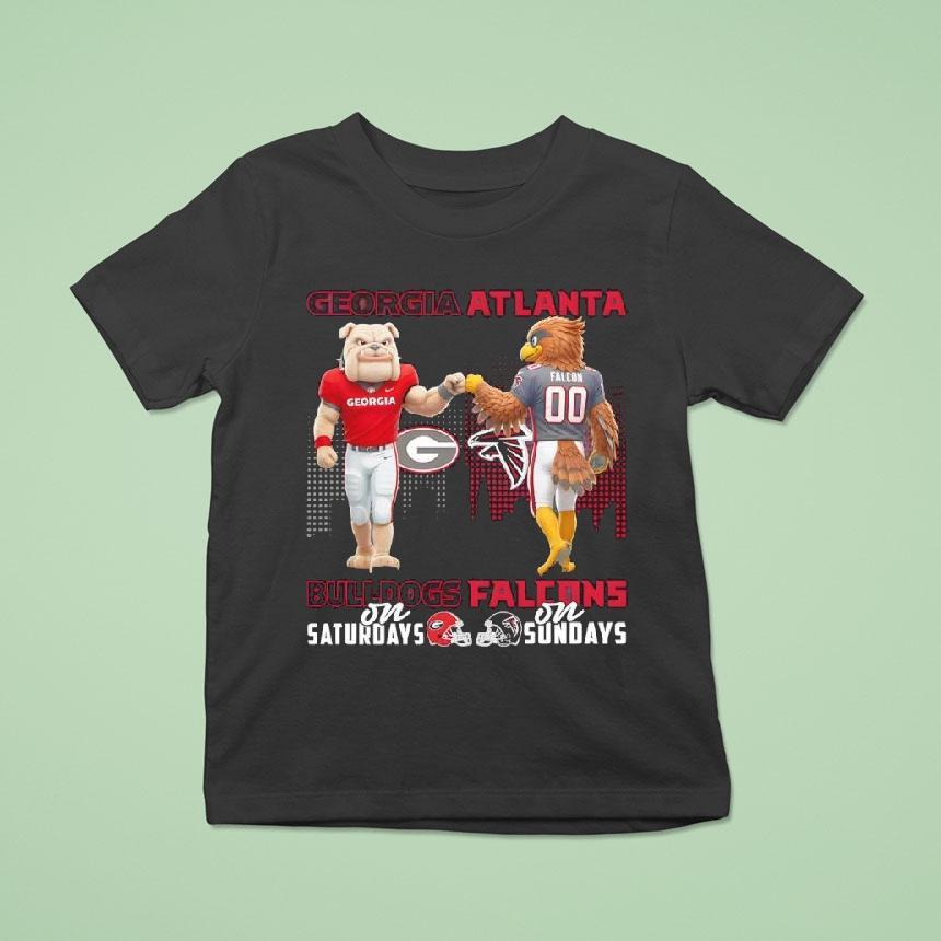 Georgia Bulldogs On Saturdays X Atlanta Falcons On Sundays Mascot Shirt