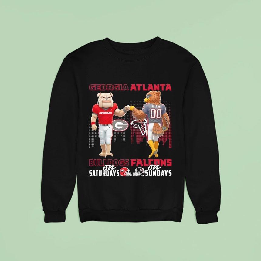 Georgia Bulldogs On Saturdays X Atlanta Falcons On Sundays Mascot Shirt Georgia Bulldogs On Saturdays X Atlanta Falcons On Sundays Mascot Shirt