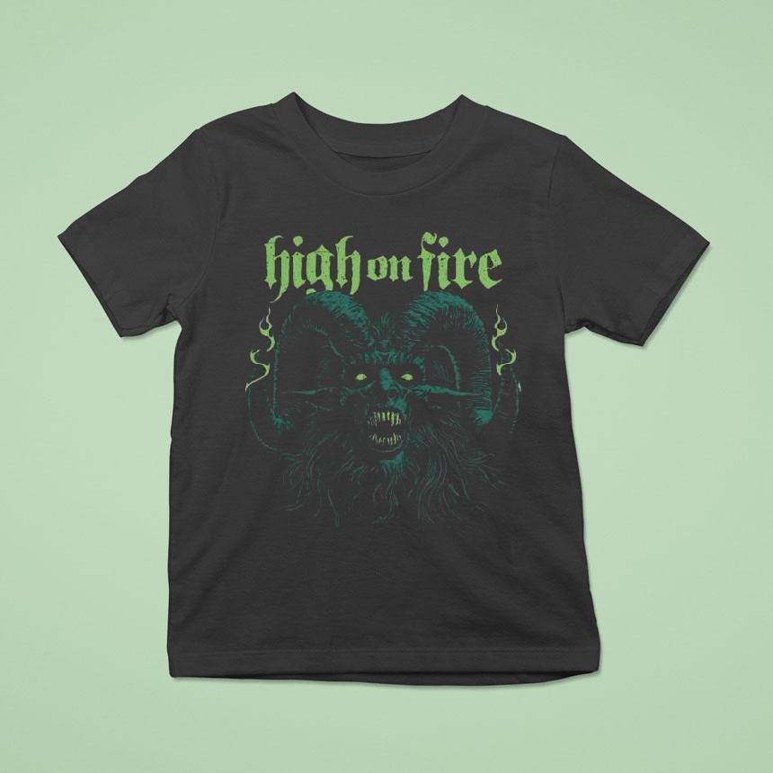 High On Fire Devil Head Green Shirt