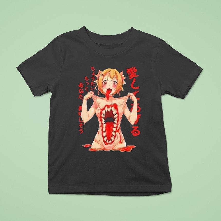 Horror Anime Girl Monster Mouth Shirt
