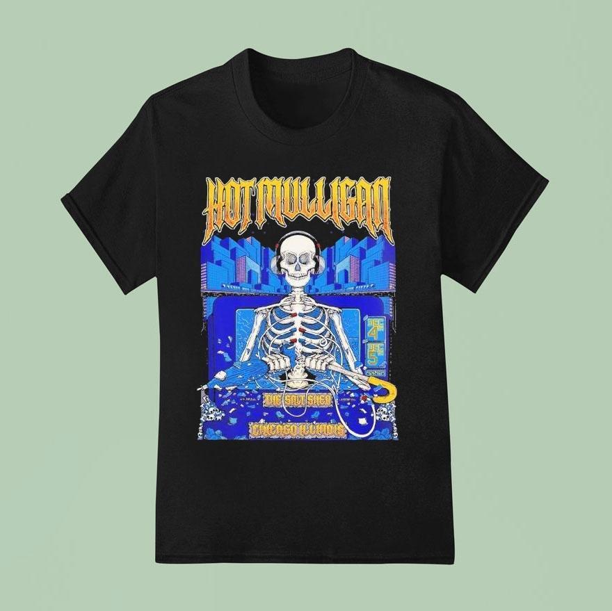 Hot Mulligan Chicago Illinois Shows At The Salt Shed On December 4 And 5 2025 Skeleton Shirt